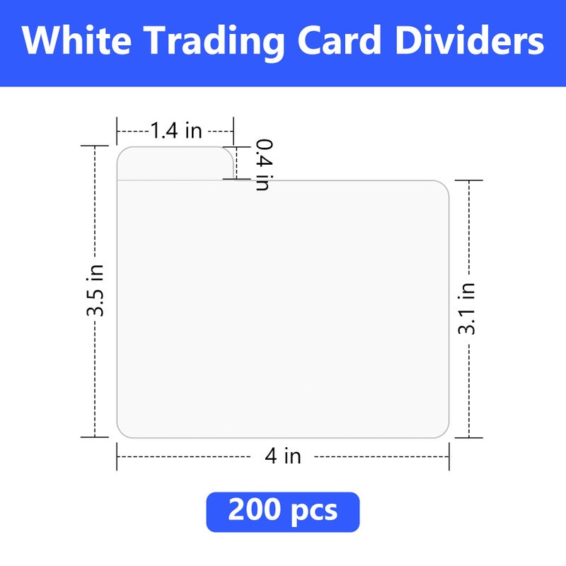 Philbinden 200PCS White Trading Card Dividers, Paper Organizer for Sport Game Business Playing Cards Gathering Storage Supplies (White-Horizontal) - Image 2